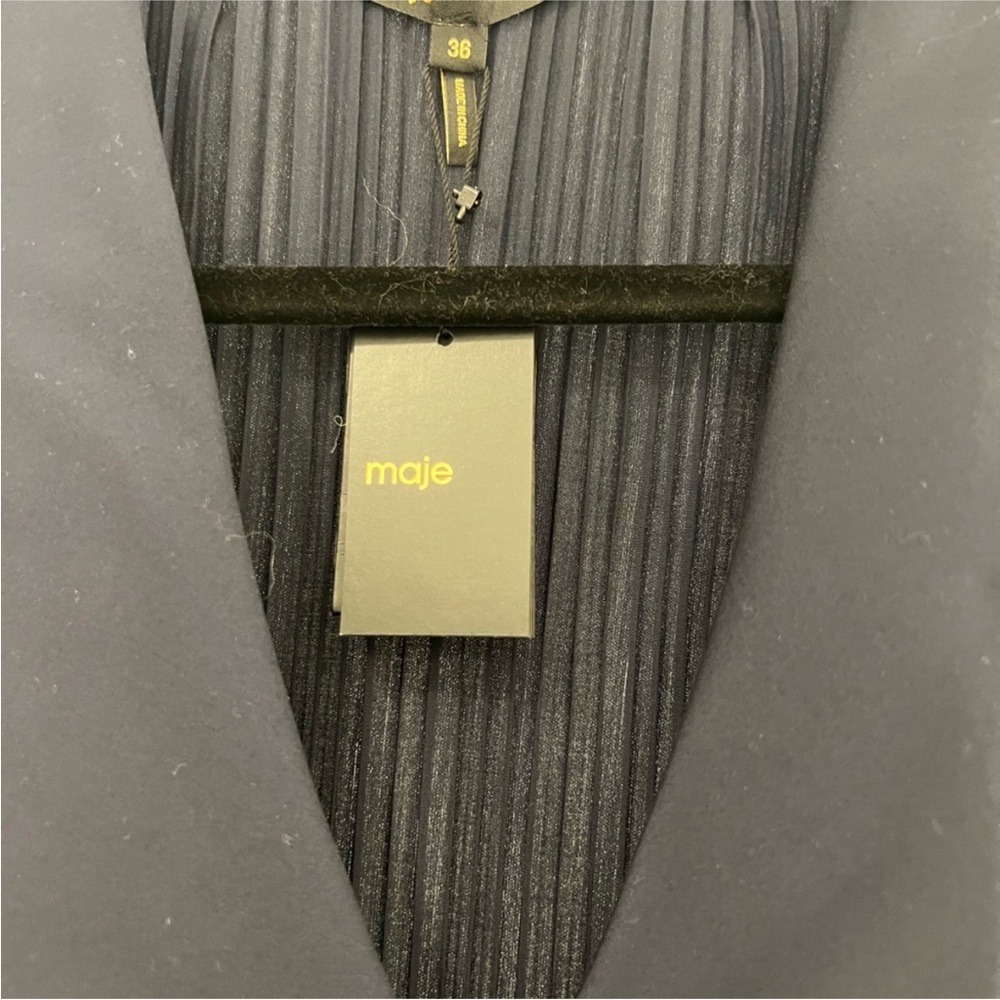 Maje Navy Pleated Dress - Picture 3 of 5
